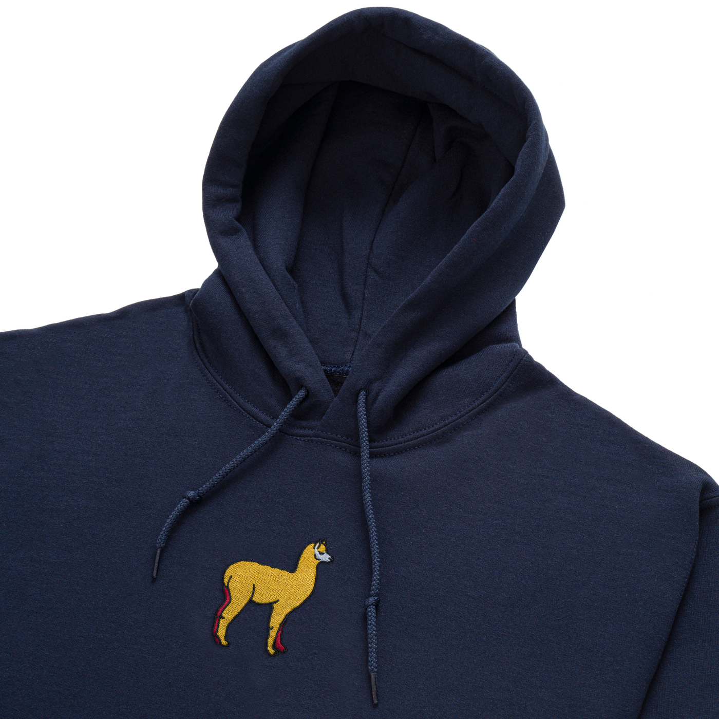 Bobby's Planet Men's Embroidered Alpaca Hoodie from South American Amazon Animals Collection in Navy Color#color_navy