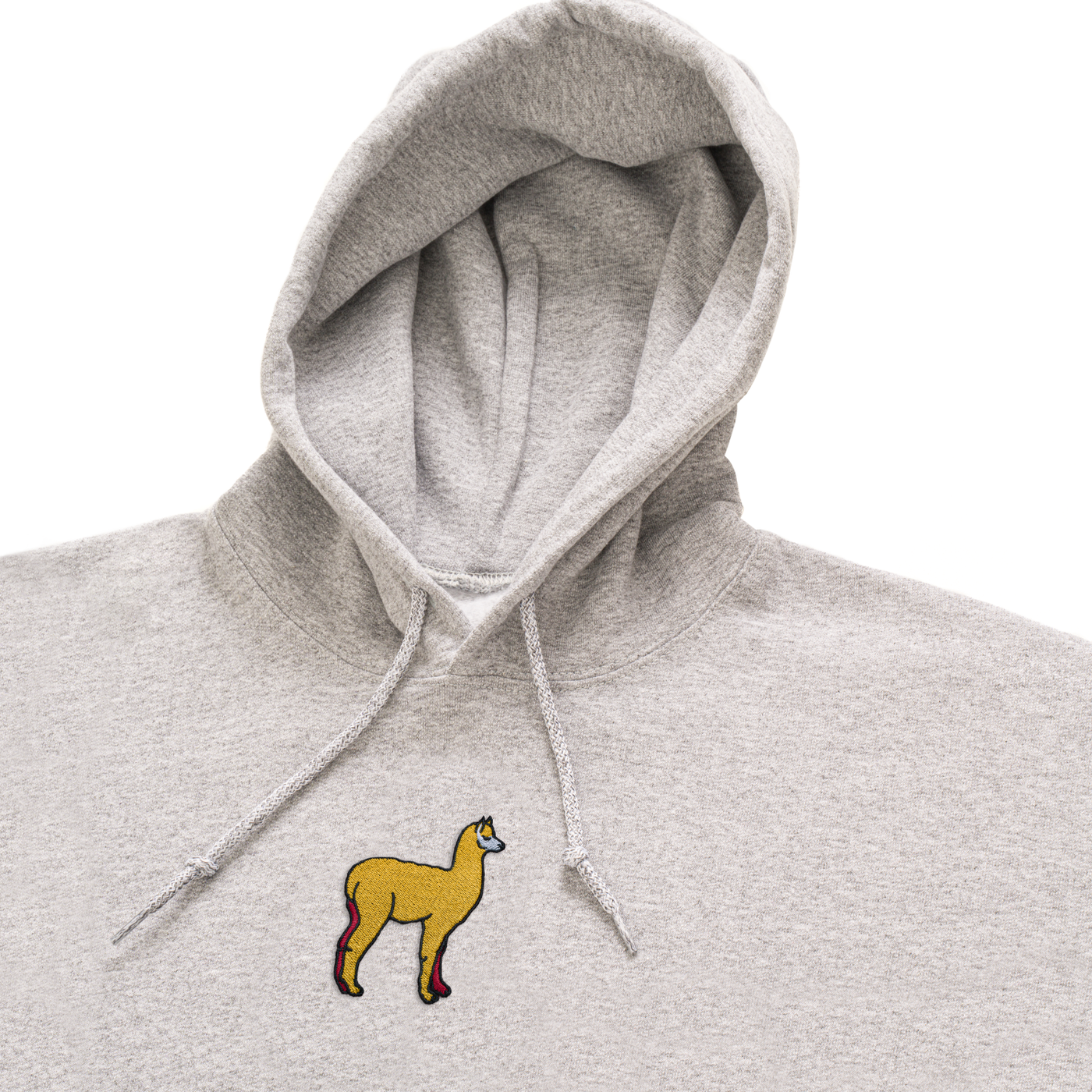 Bobby's Planet Men's Embroidered Alpaca Hoodie from South American Amazon Animals Collection in Sport Grey Color#color_sport-grey
