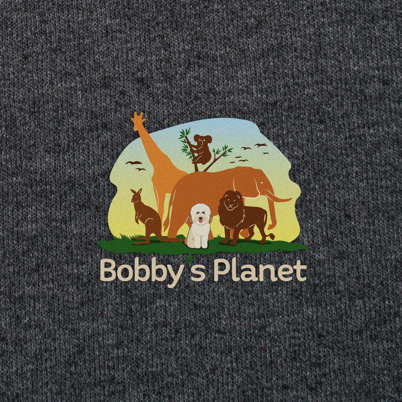 Bobby's Planet Men's Embroidered Poodle Hoodie from Bobbys Planet Toy Poodle Collection in Dark Grey Heather Color#color_dark-grey-heather