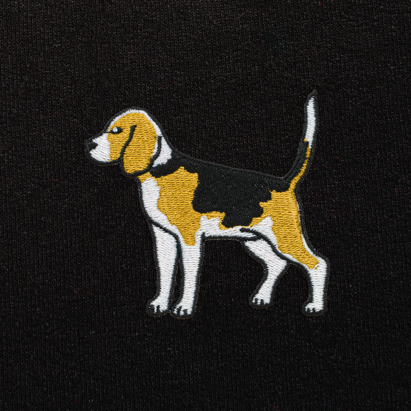 Bobby's Planet Men's Embroidered Beagle Hoodie from Paws Dog Cat Animals Collection in Black Color#color_black