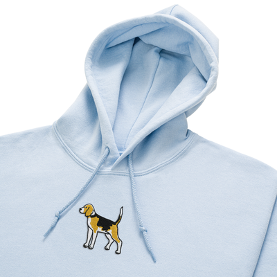 Bobby's Planet Women's Embroidered Beagle Hoodie from Paws Dog Cat Animals Collection in Light Blue Color#color_light-blue