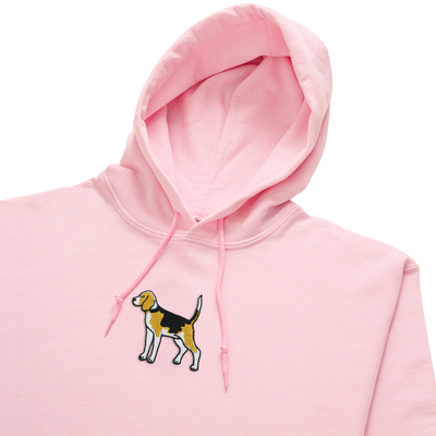 Bobby's Planet Women's Embroidered Beagle Hoodie from Paws Dog Cat Animals Collection in Light Pink Color#color_light-pink