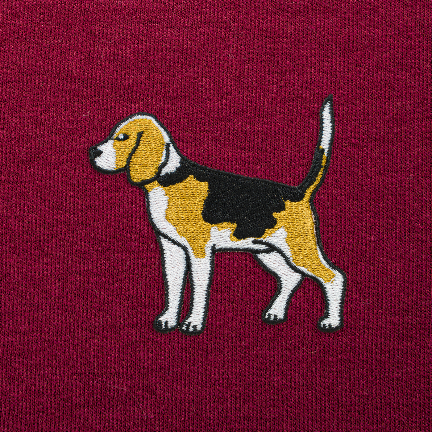Bobby's Planet Men's Embroidered Beagle Hoodie from Paws Dog Cat Animals Collection in Maroon Color#color_maroon