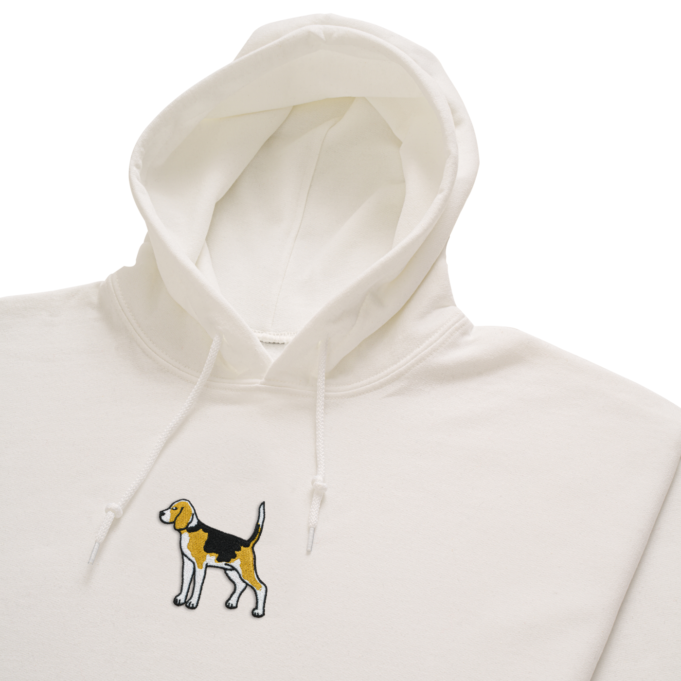Bobby's Planet Men's Embroidered Beagle Hoodie from Paws Dog Cat Animals Collection in White Color#color_white