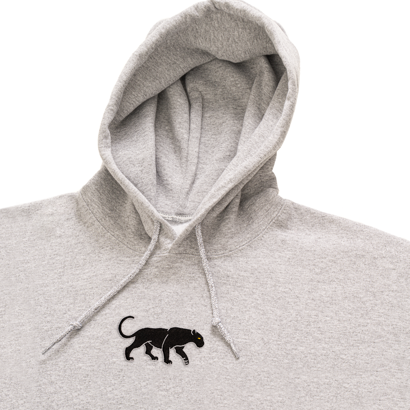 Bobby's Planet Men's Embroidered Black Jaguar Hoodie from South American Amazon Animals Collection in Sport Grey Color#color_sport-grey