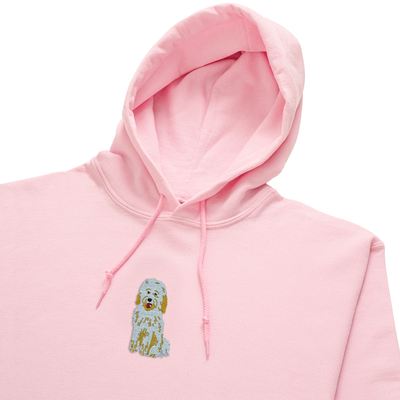 Bobby's Planet Women's Embroidered Poodle Hoodie from Bobbys Planet Toy Poodle Collection in Light Pink Color#color_light-pink