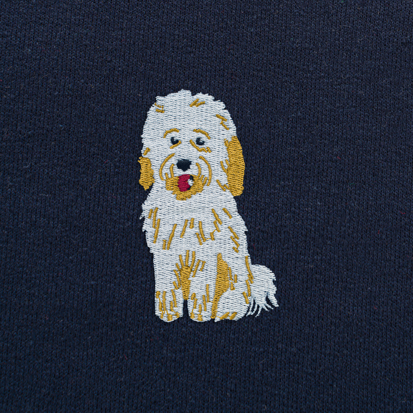 Bobby's Planet Men's Embroidered Poodle Hoodie from Bobbys Planet Toy Poodle Collection in Navy Color#color_navy