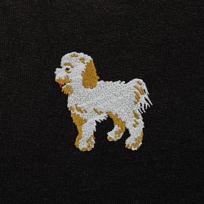 Bobby's Planet Women's Embroidered Poodle Hoodie from Bobbys Planet Toy Poodle Collection in Black Color#color_black