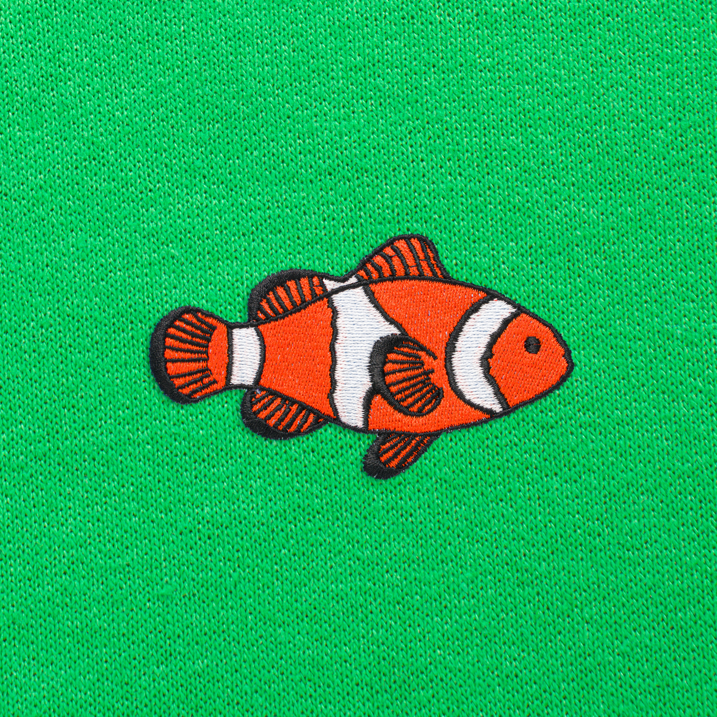 Bobby's Planet Women's Embroidered Clownfish Hoodie from Seven Seas Fish Animals Collection in Irish Green Color#color_irish-green