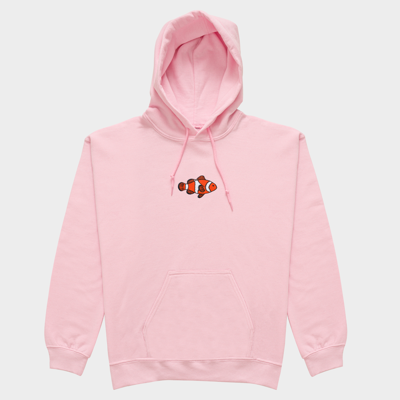 Bobby's Planet Women's Embroidered Clownfish Hoodie from Seven Seas Fish Animals Collection in Light Pink Color#color_light-pink