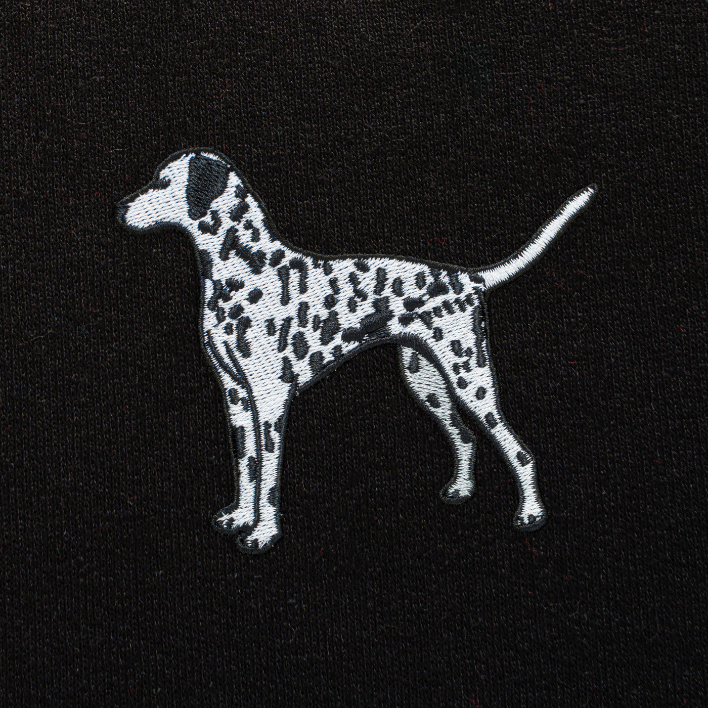 Bobby's Planet Men's Embroidered Dalmatian Hoodie from Paws Dog Cat Animals Collection in Black Color#color_black