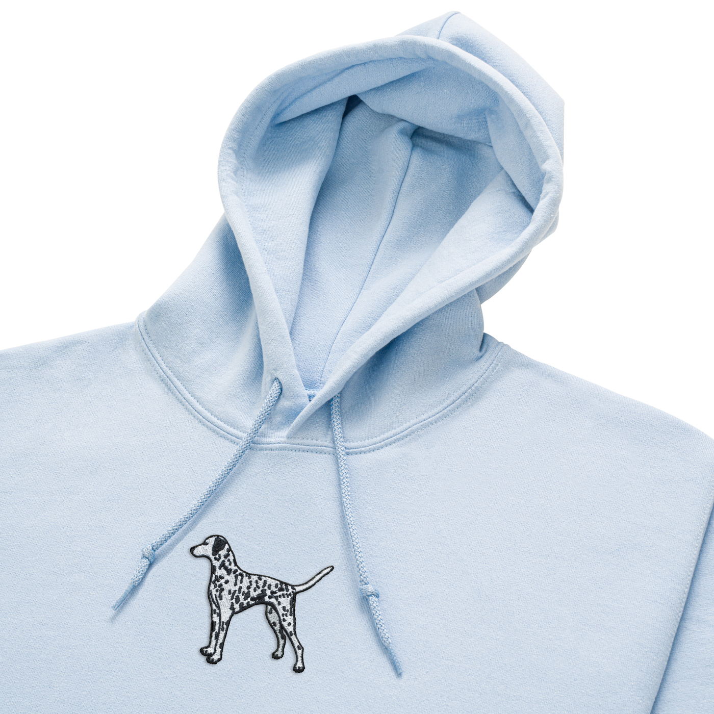 Bobby's Planet Women's Embroidered Dalmatian Hoodie from Paws Dog Cat Animals Collection in Light Blue Color#color_light-blue