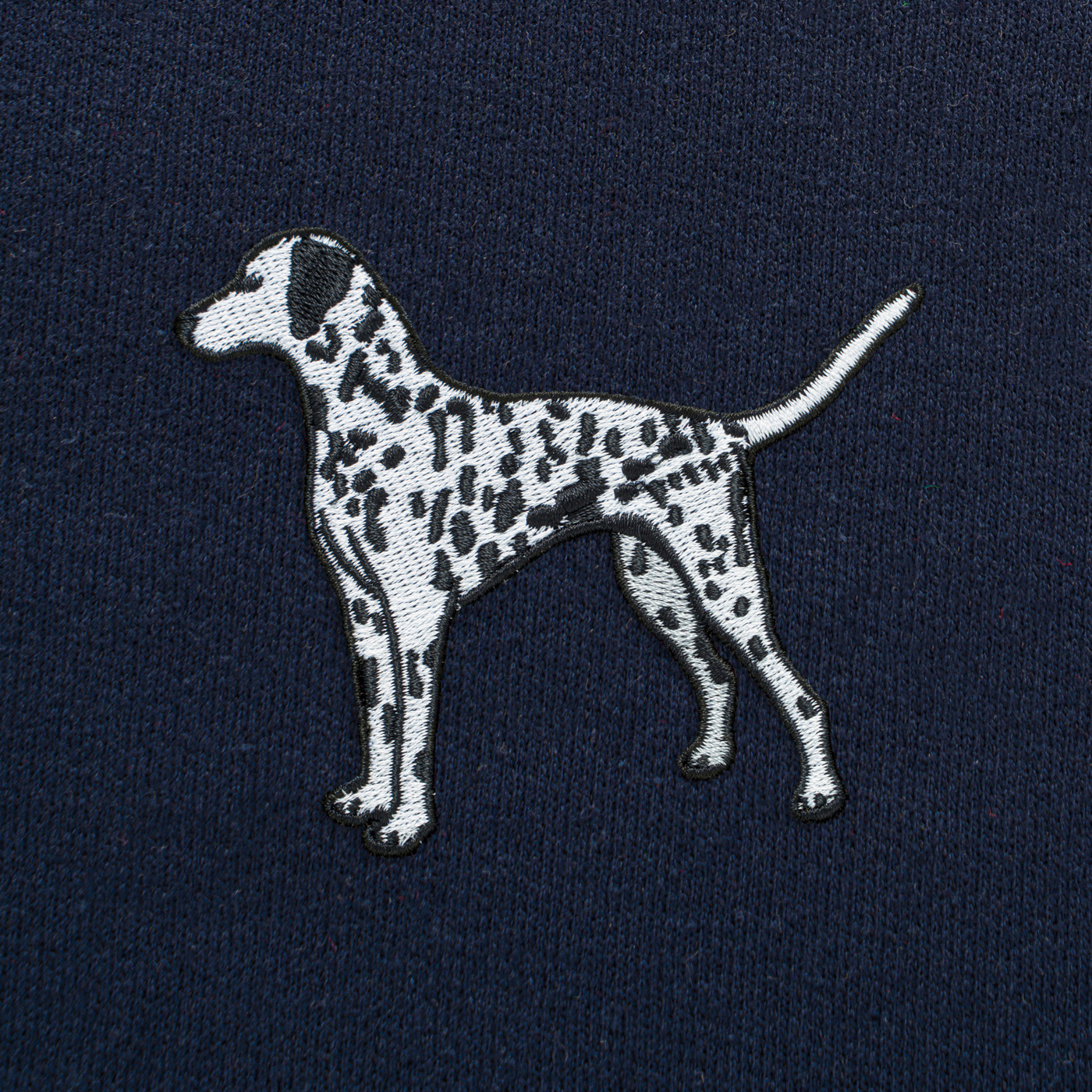 Bobby's Planet Women's Embroidered Dalmatian Hoodie from Paws Dog Cat Animals Collection in Navy Color#color_navy