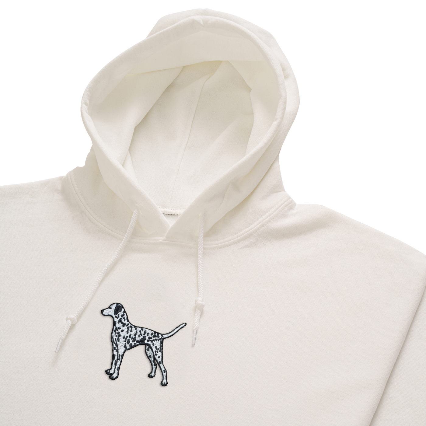 Bobby's Planet Men's Embroidered Dalmatian Hoodie from Paws Dog Cat Animals Collection in White Color#color_white