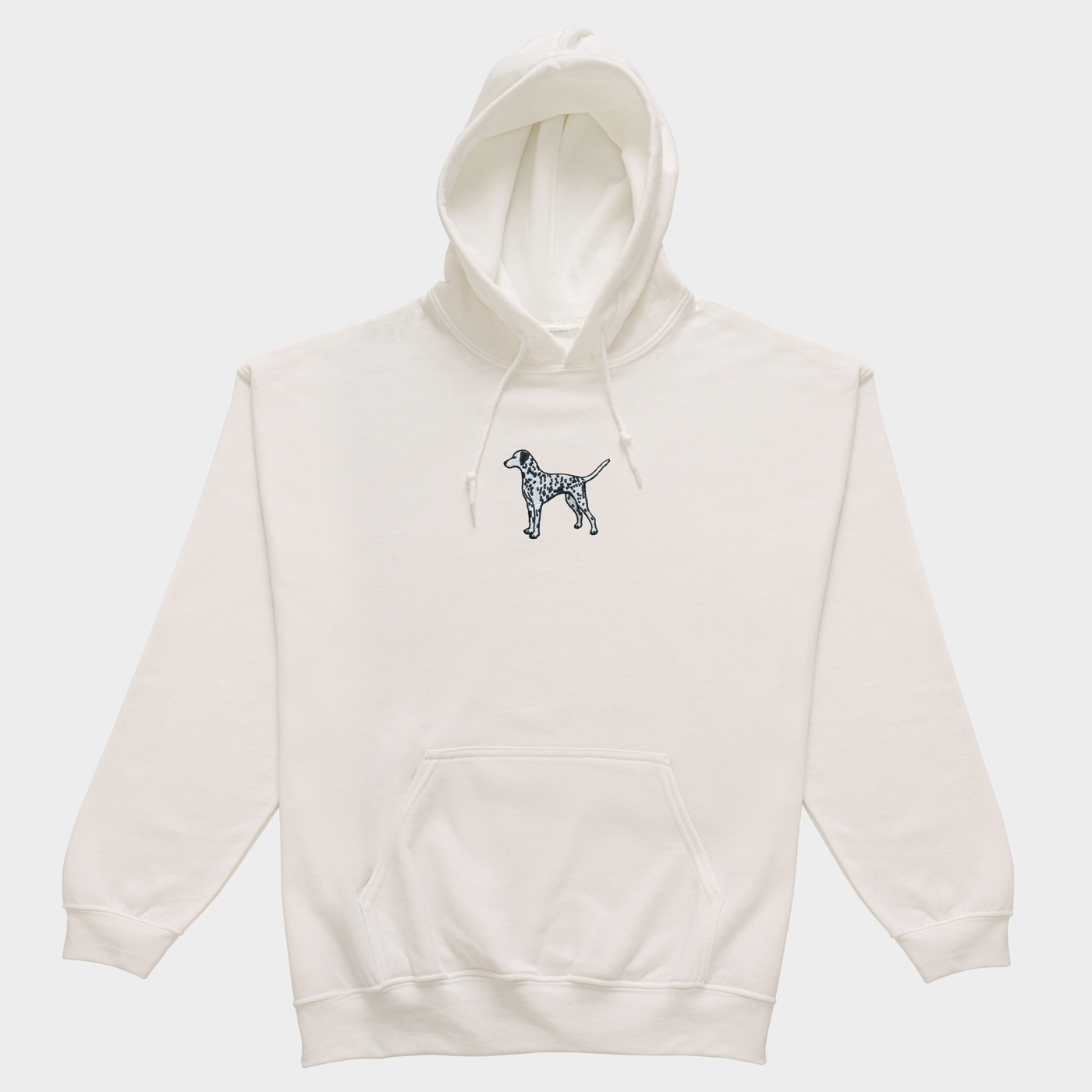 Bobby's Planet Women's Embroidered Dalmatian Hoodie from Paws Dog Cat Animals Collection in White Color#color_white