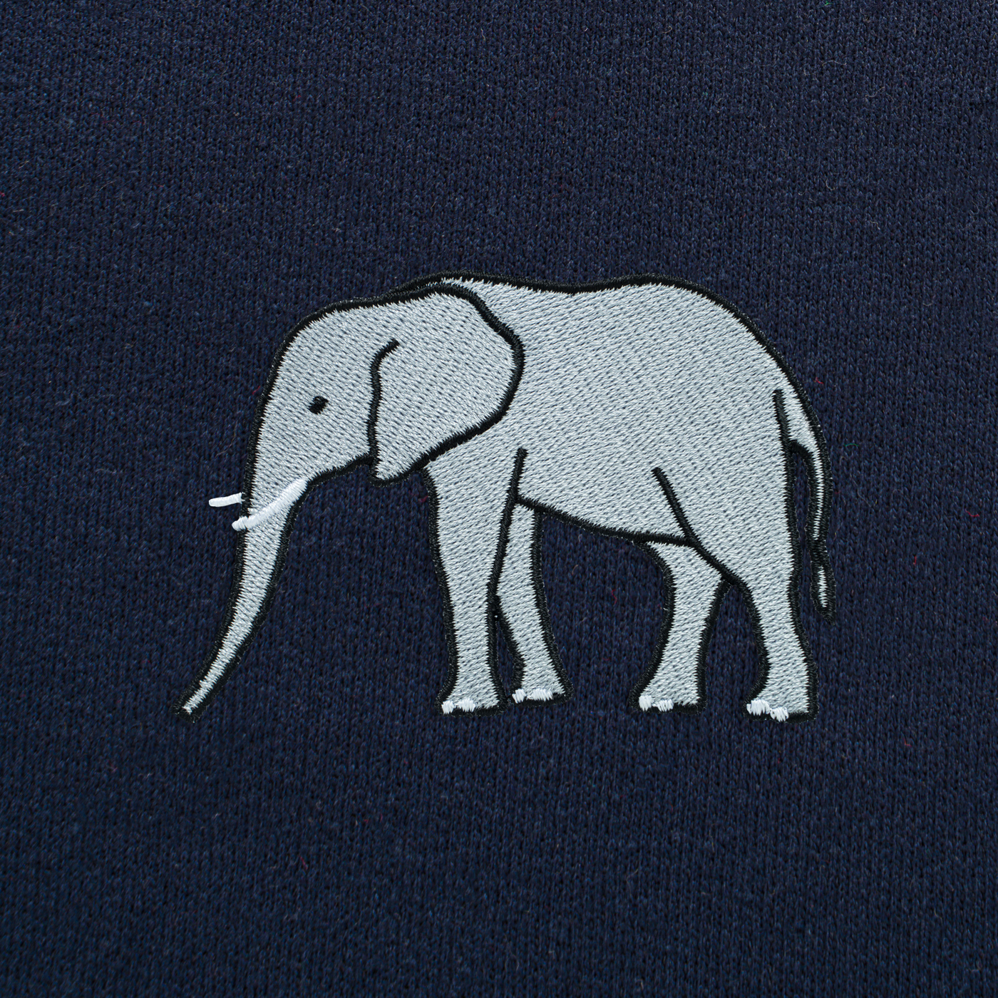 Bobby's Planet Men's Embroidered Elephant Hoodie from African Animals Collection in Navy Color#color_navy