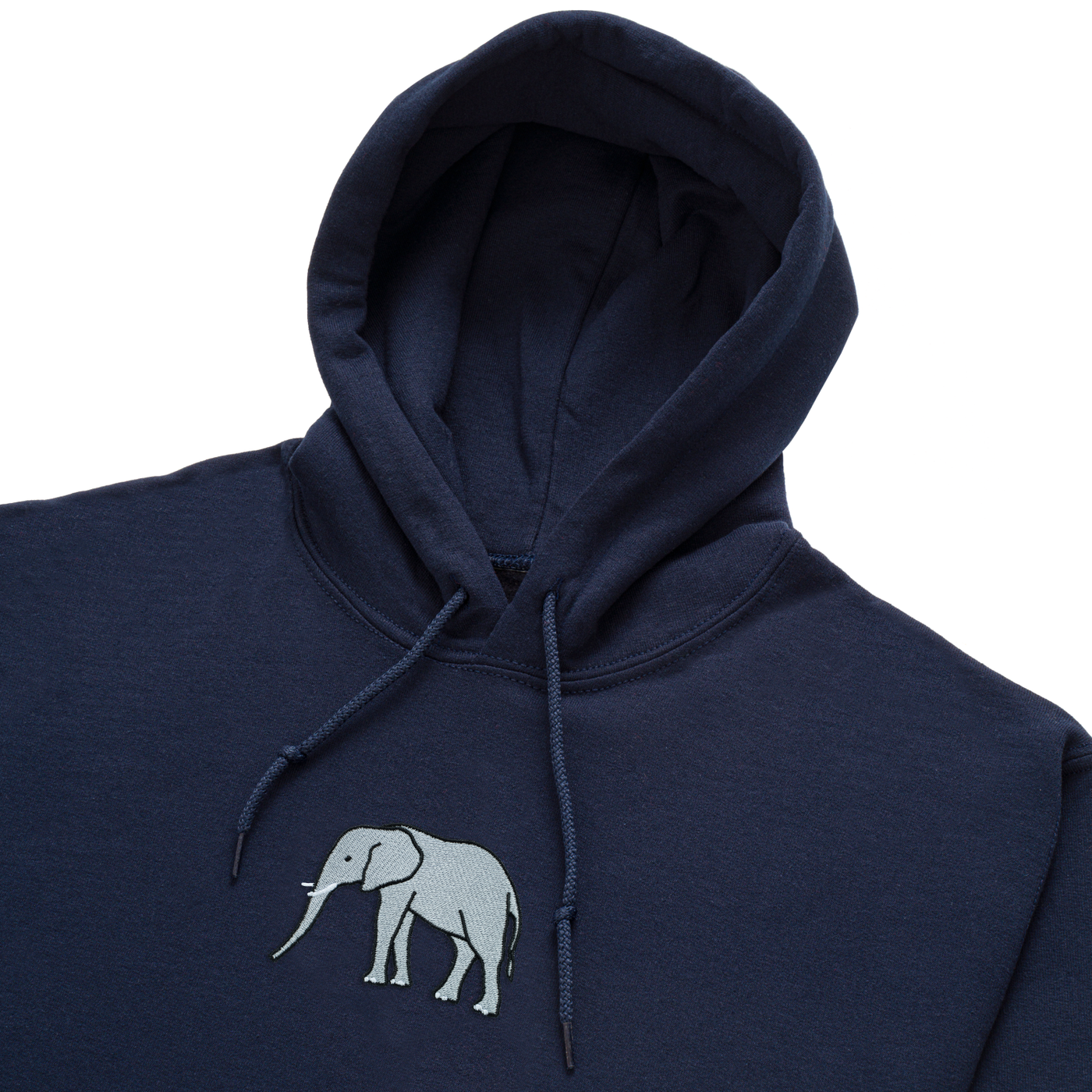 Bobby's Planet Women's Embroidered Elephant Hoodie from African Animals Collection in Navy Color#color_navy