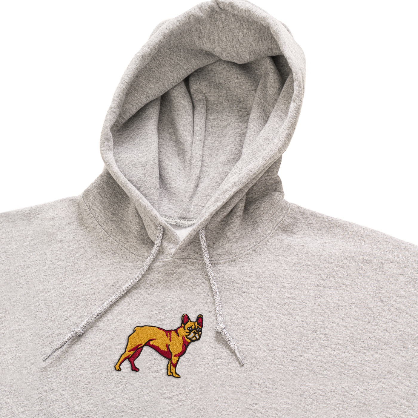 Bobby's Planet Men's Embroidered French Bulldog Hoodie from Paws Dog Cat Animals Collection in Sport Grey Color#color_sport-grey