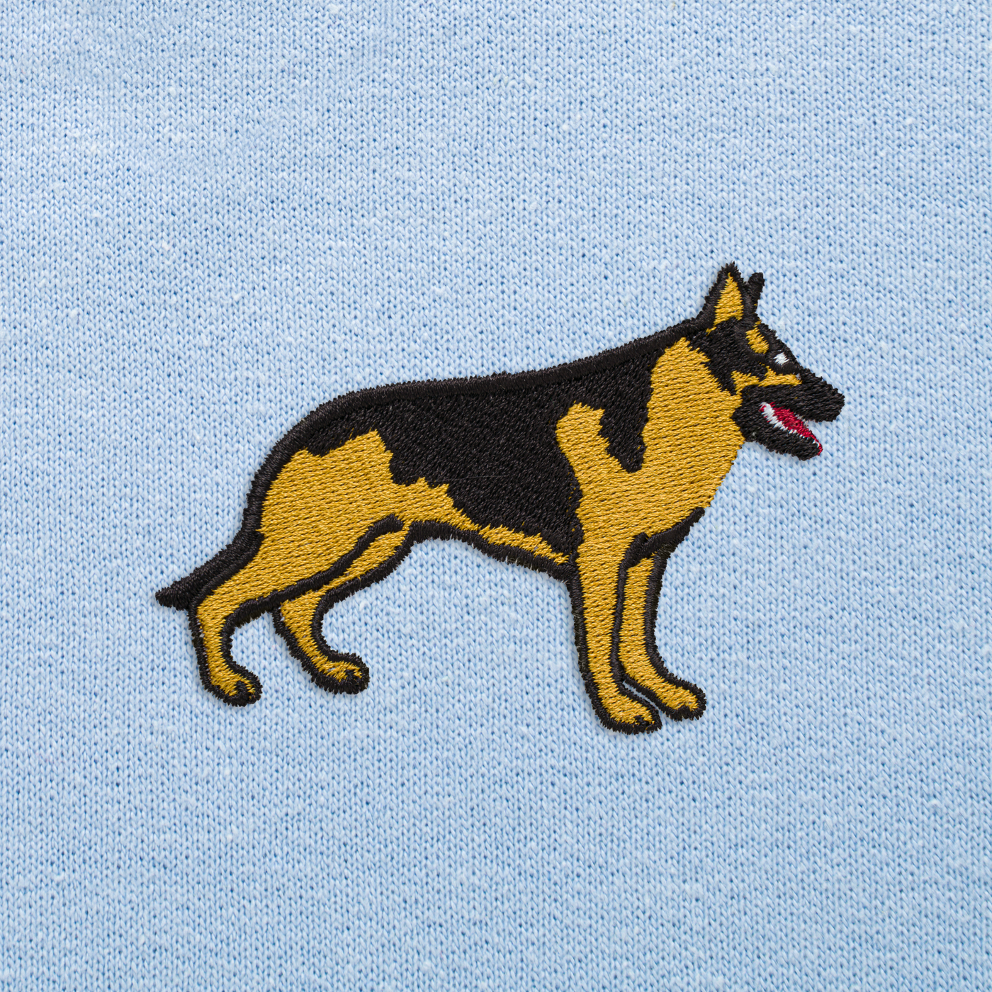 Bobby's Planet Women's Embroidered German Shepherd Hoodie from Paws Dog Cat Animals Collection in Light Blue Color#color_light-blue