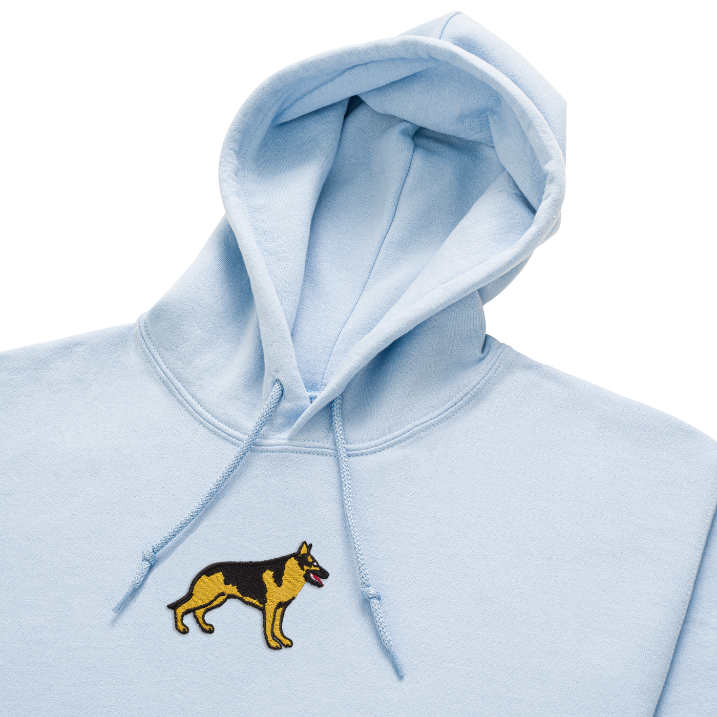 Bobby's Planet Women's Embroidered German Shepherd Hoodie from Paws Dog Cat Animals Collection in Light Blue Color#color_light-blue