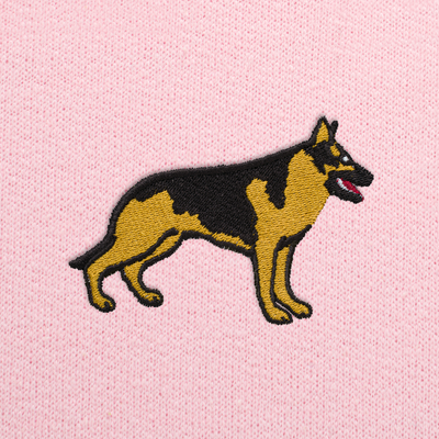 Bobby's Planet Women's Embroidered German Shepherd Hoodie from Paws Dog Cat Animals Collection in Light Pink Color#color_light-pink