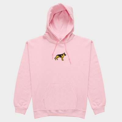 Bobby's Planet Women's Embroidered German Shepherd Hoodie from Paws Dog Cat Animals Collection in Light Pink Color#color_light-pink