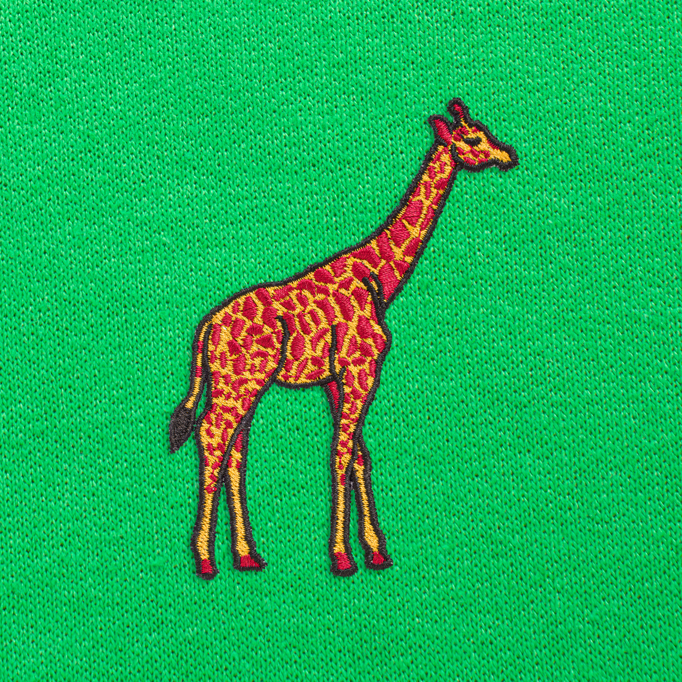 Bobby's Planet Men's Embroidered Giraffe Hoodie from African Animals Collection in Irish Green Color#color_irish-green