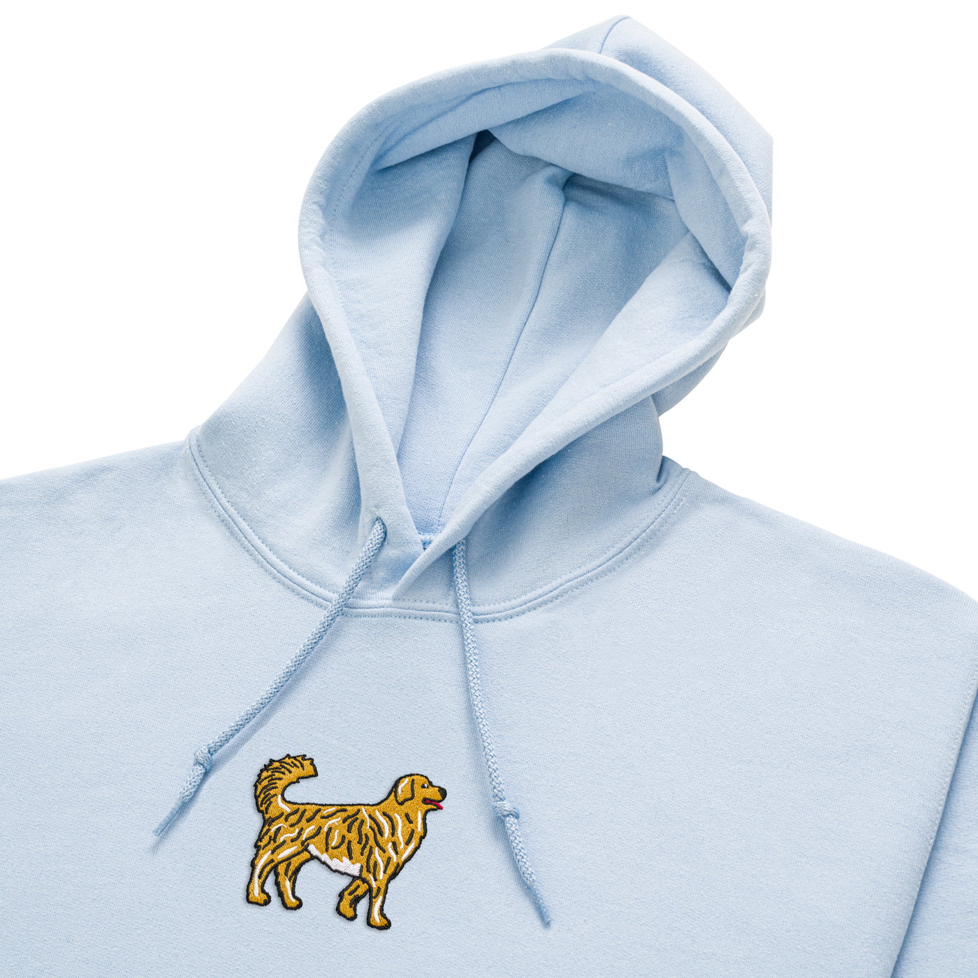 Bobby's Planet Women's Embroidered Golden Retriever Hoodie from Paws Dog Cat Animals Collection in Light Blue Color#color_light-blue