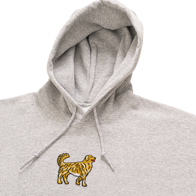 Bobby's Planet Men's Embroidered Golden Retriever Hoodie from Paws Dog Cat Animals Collection in Sport Grey Color#color_sport-grey