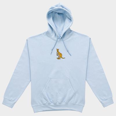 Bobby's Planet Women's Embroidered Kangaroo Hoodie from Australia Down Under Animals Collection in Light Blue Color#color_light-blue