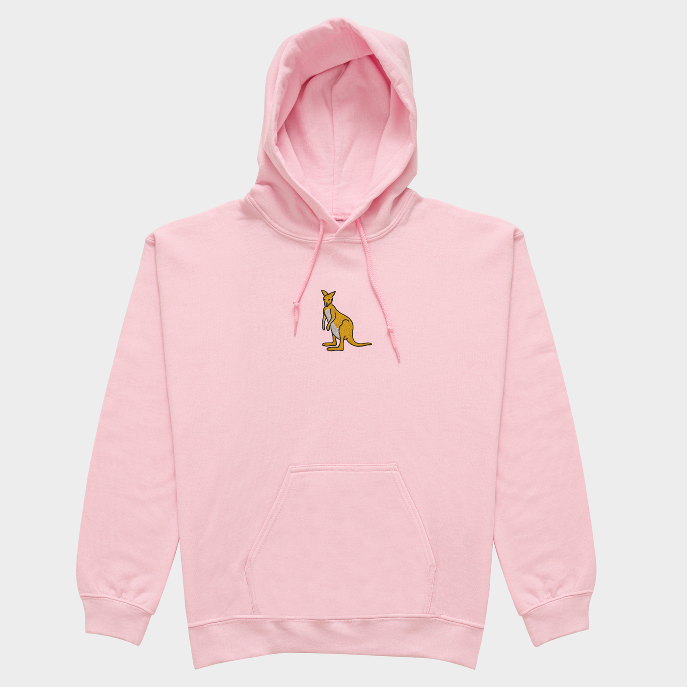 Bobby's Planet Women's Embroidered Kangaroo Hoodie from Australia Down Under Animals Collection in Light Pink Color#color_light-pink