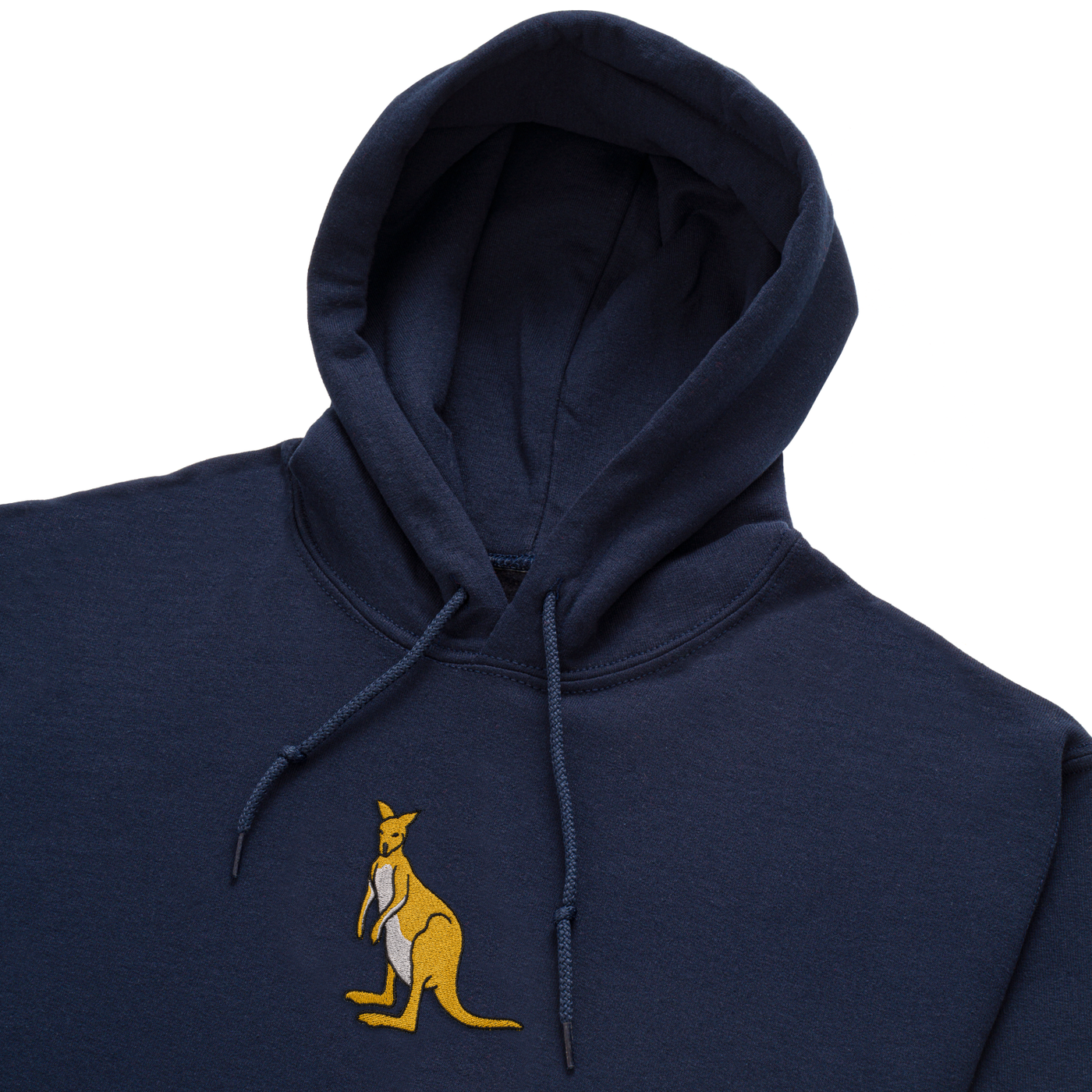 Bobby's Planet Men's Embroidered Kangaroo Hoodie from Australia Down Under Animals Collection in Navy Color#color_navy