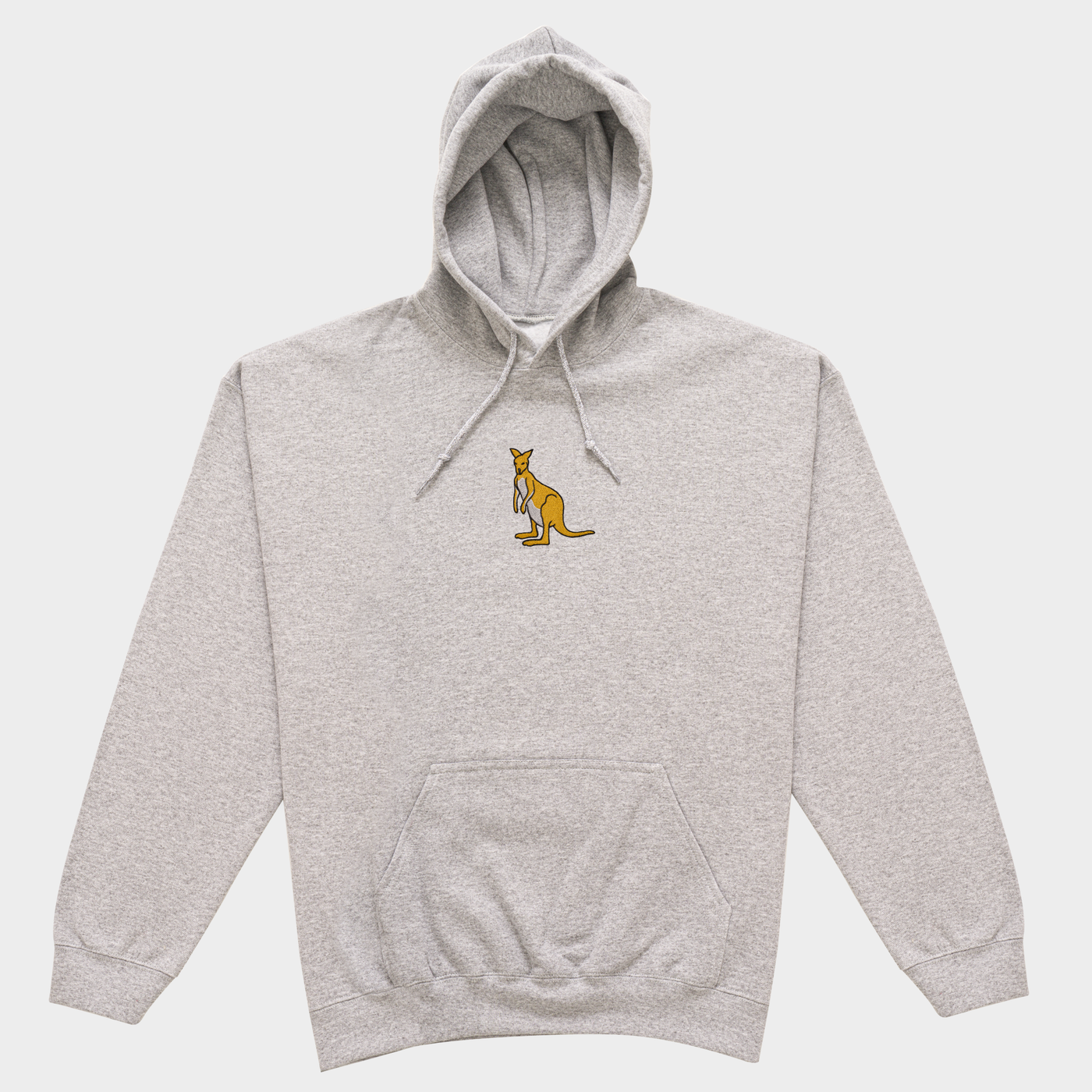 Bobby's Planet Men's Embroidered Kangaroo Hoodie from Australia Down Under Animals Collection in Sport Grey Color#color_sport-grey