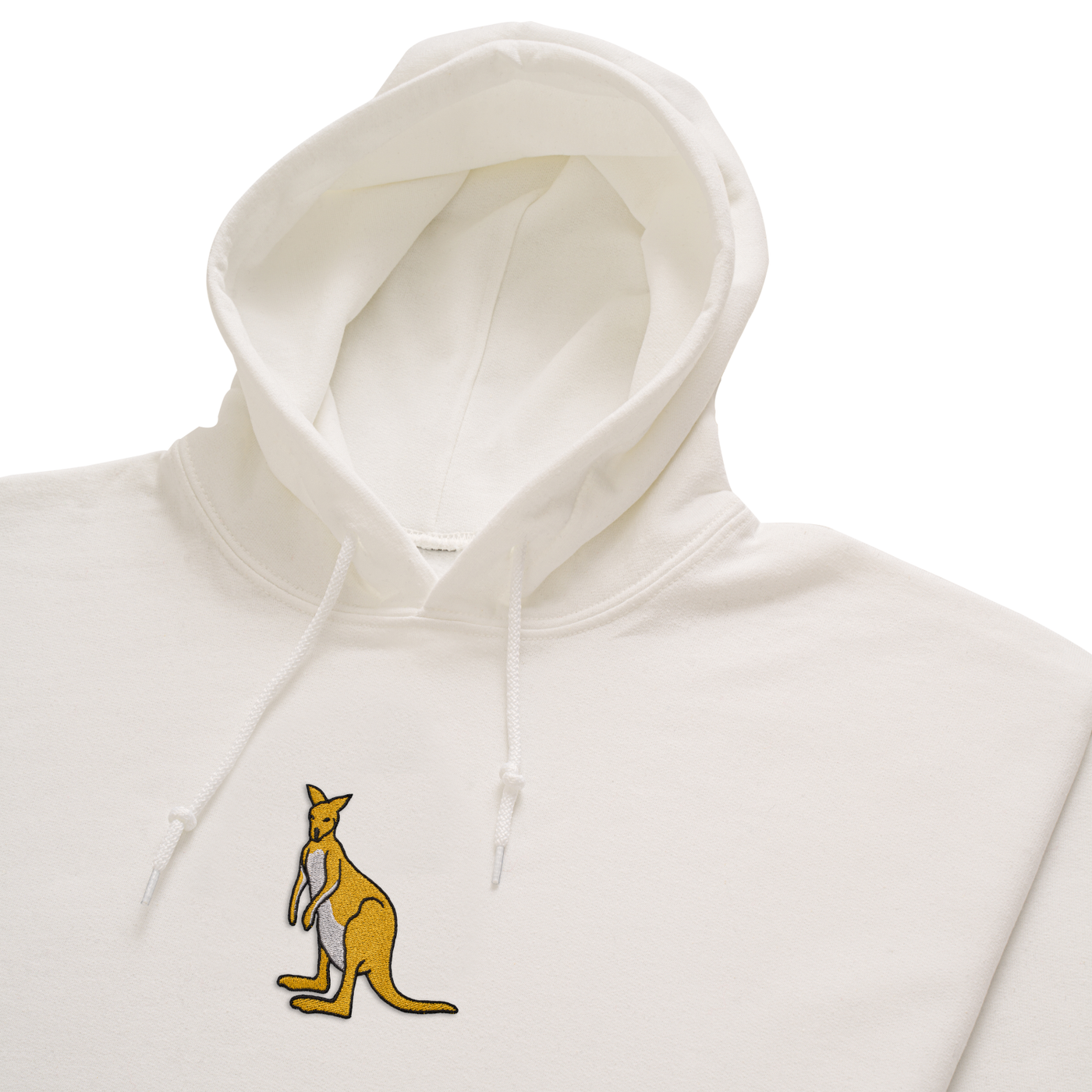 Bobby's Planet Women's Embroidered Kangaroo Hoodie from Australia Down Under Animals Collection in White Color#color_white