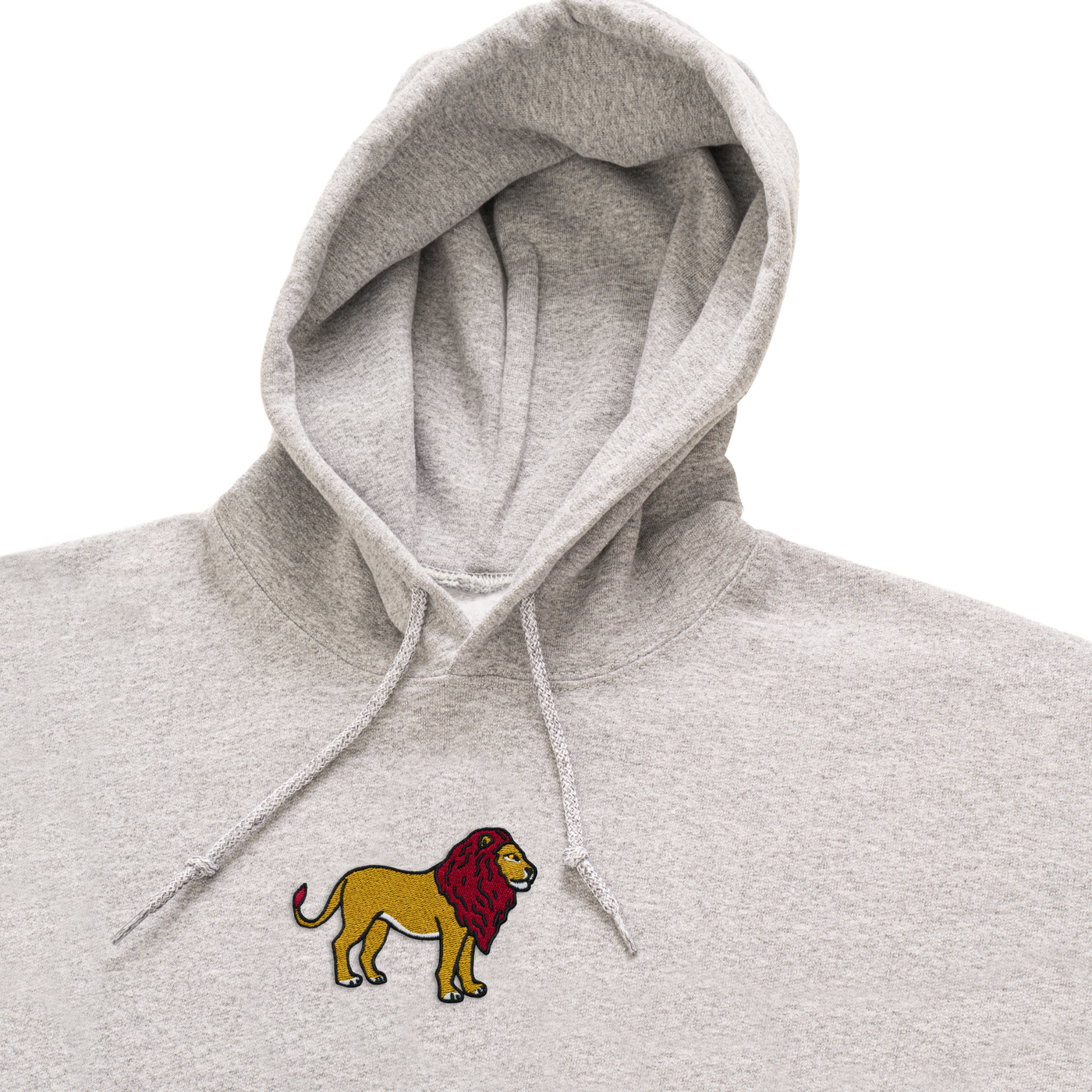 Bobby's Planet Men's Embroidered Lion Hoodie from African Animals Collection in Sport Grey Color#color_sport-grey