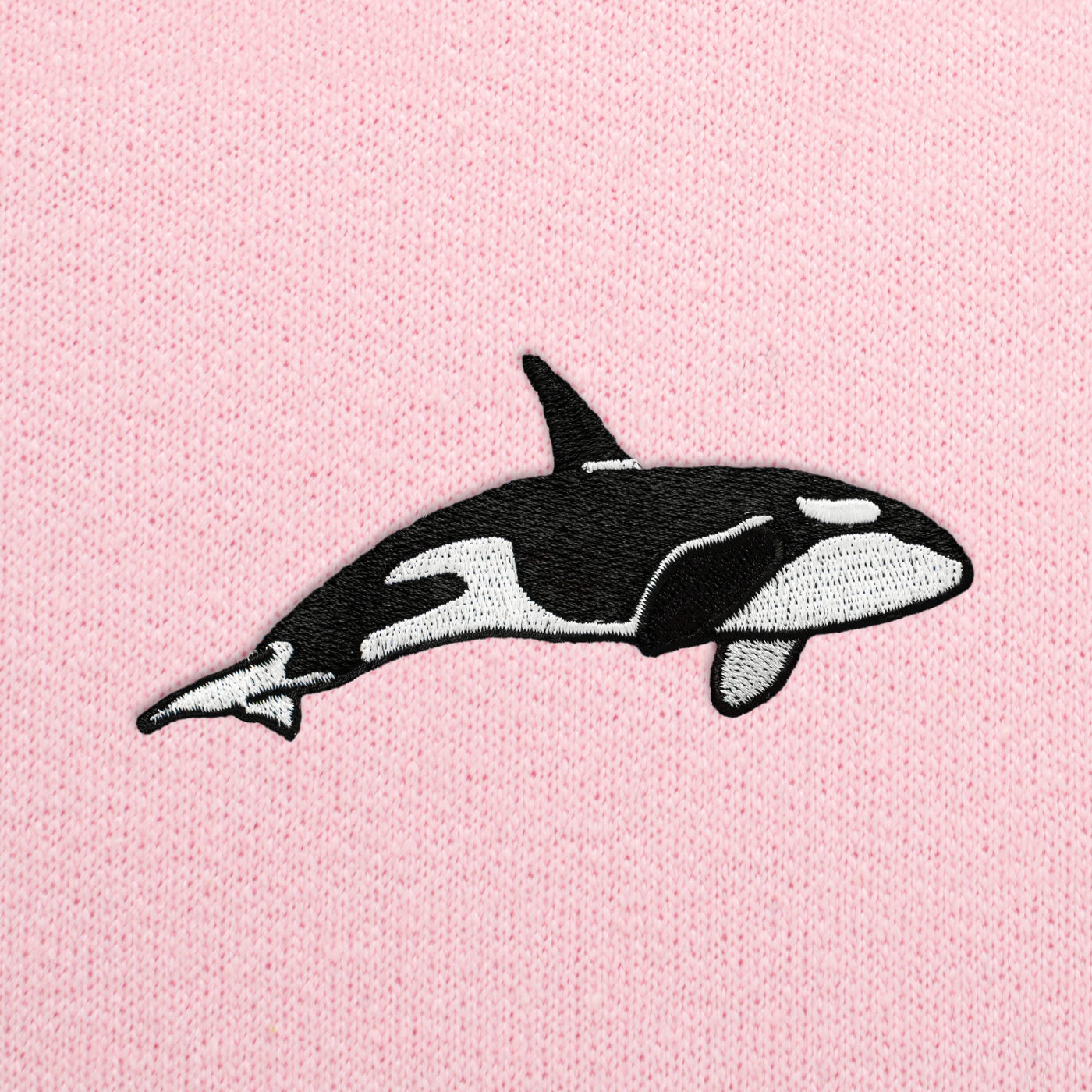 Bobby's Planet Women's Embroidered Orca Hoodie from Seven Seas Fish Animals Collection in Light Pink Color#color_light-pink