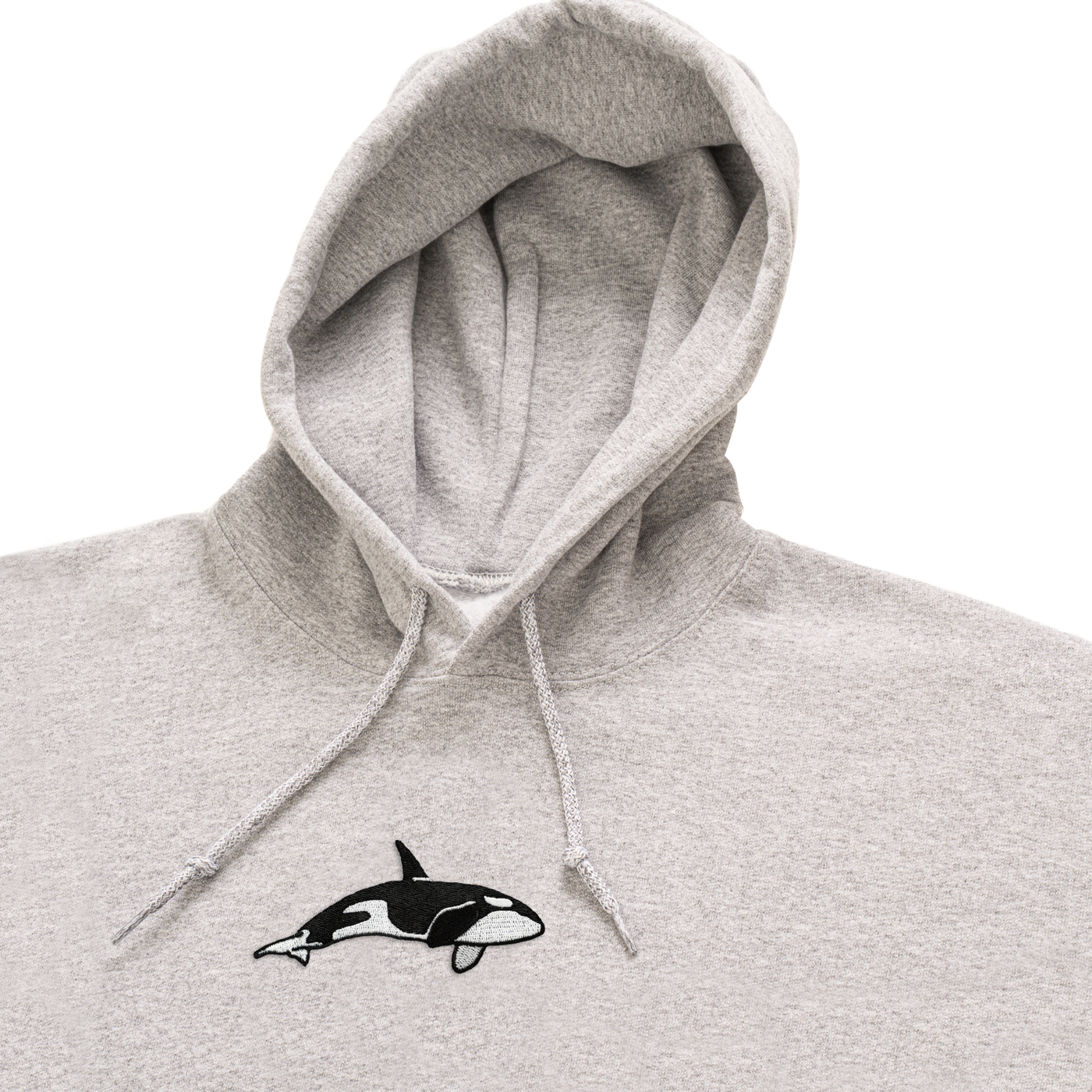 Bobby's Planet Men's Embroidered Orca Hoodie from Seven Seas Fish Animals Collection in Sport Grey Color#color_sport-grey