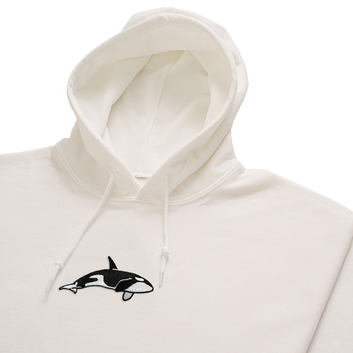 Bobby's Planet Men's Embroidered Orca Hoodie from Seven Seas Fish Animals Collection in White Color#color_white