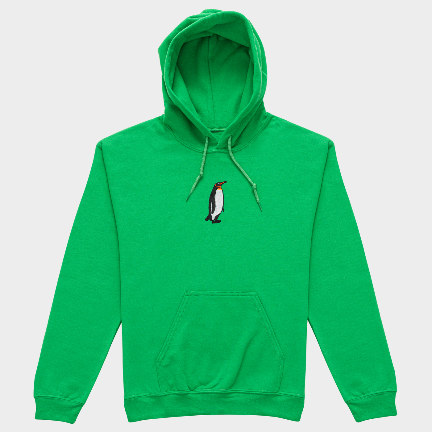 Bobby's Planet Women's Embroidered Penguin Hoodie from Arctic Polar Animals Collection in Irish Green Color#color_irish-green