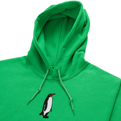 Bobby's Planet Women's Embroidered Penguin Hoodie from Arctic Polar Animals Collection in Irish Green Color#color_irish-green