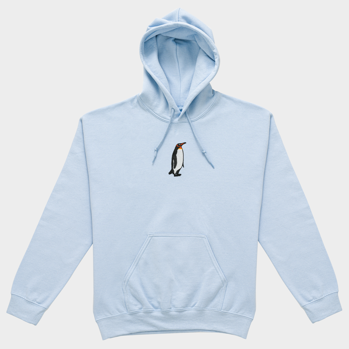 Bobby's Planet Women's Embroidered Penguin Hoodie from Arctic Polar Animals Collection in Light Blue Color#color_light-blue