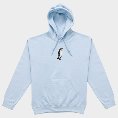 Bobby's Planet Women's Embroidered Penguin Hoodie from Arctic Polar Animals Collection in Light Blue Color#color_light-blue