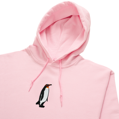 Bobby's Planet Women's Embroidered Penguin Hoodie from Arctic Polar Animals Collection in Light Pink Color#color_light-pink
