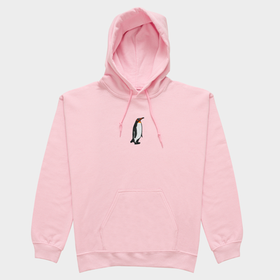 Bobby's Planet Women's Embroidered Penguin Hoodie from Arctic Polar Animals Collection in Light Pink Color#color_light-pink