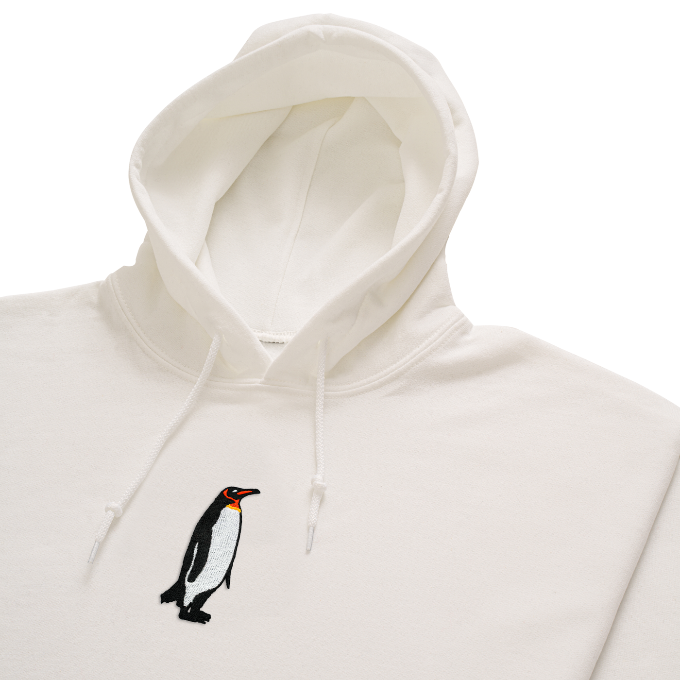 Bobby's Planet Men's Embroidered Penguin Hoodie from Arctic Polar Animals Collection in White Color#color_white