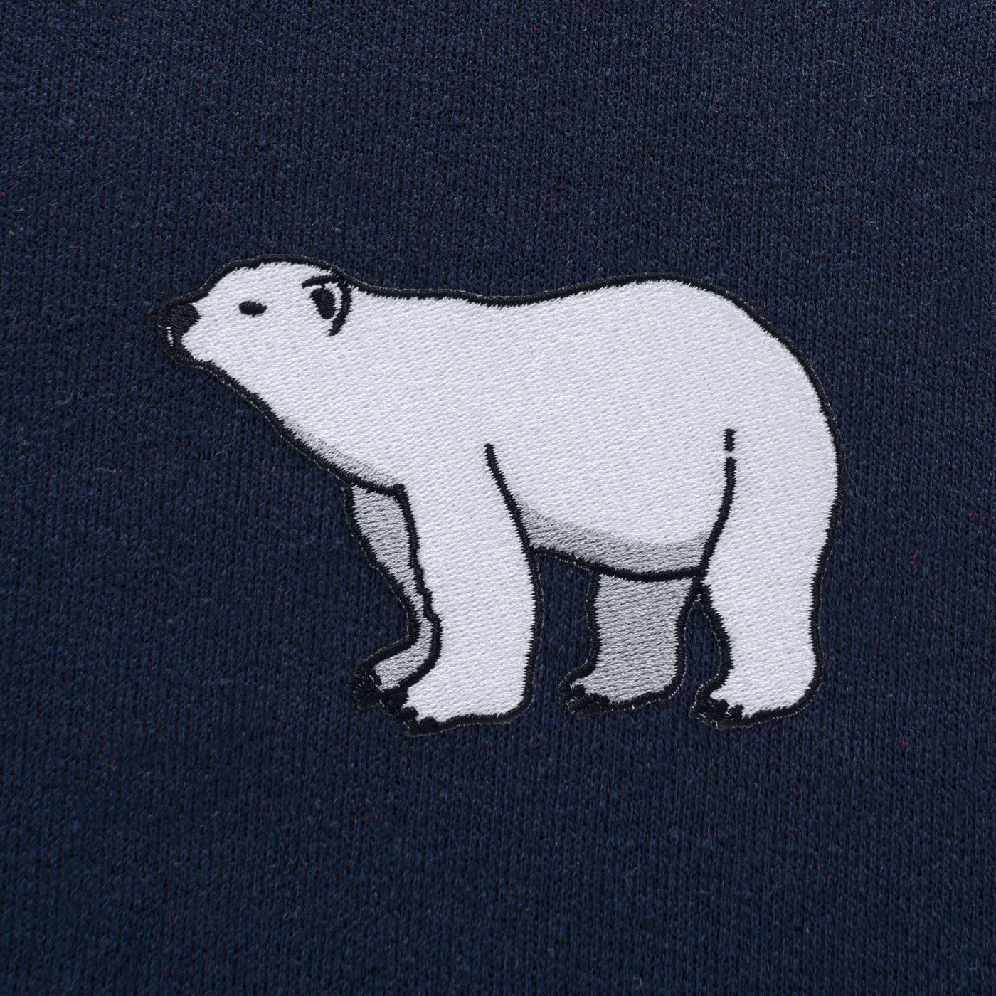 Bobby's Planet Men's Embroidered Polar Bear Hoodie from Arctic Polar Animals Collection in Navy Color#color_navy