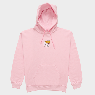 Bobby's Planet Women's Embroidered Pomeranian Hoodie from Paws Dog Cat Animals Collection in Light Pink Color#color_light-pink