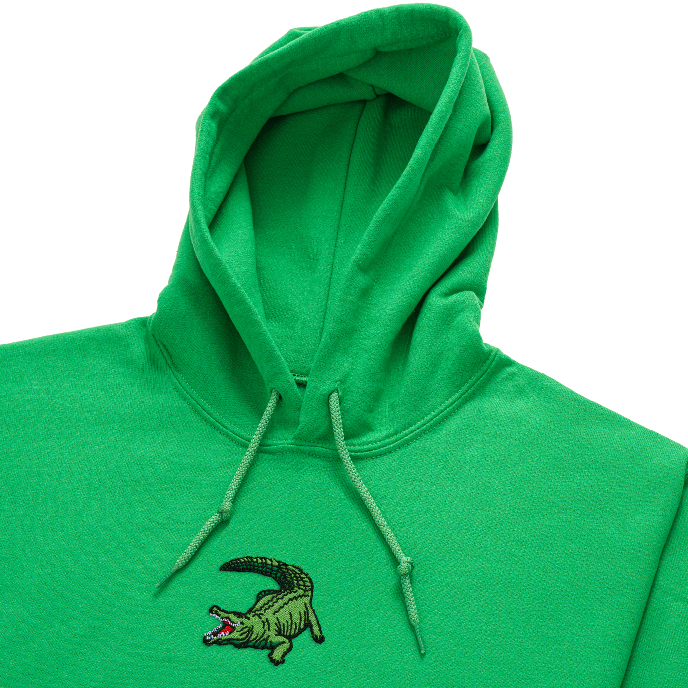 Bobby's Planet Women's Embroidered Saltwater Crocodile Hoodie from Australia Down Under Animals Collection in Irish Green Color#color_irish-green