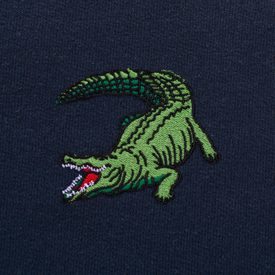 Bobby's Planet Men's Embroidered Saltwater Crocodile Hoodie from Australia Down Under Animals Collection in Navy Color#color_navy