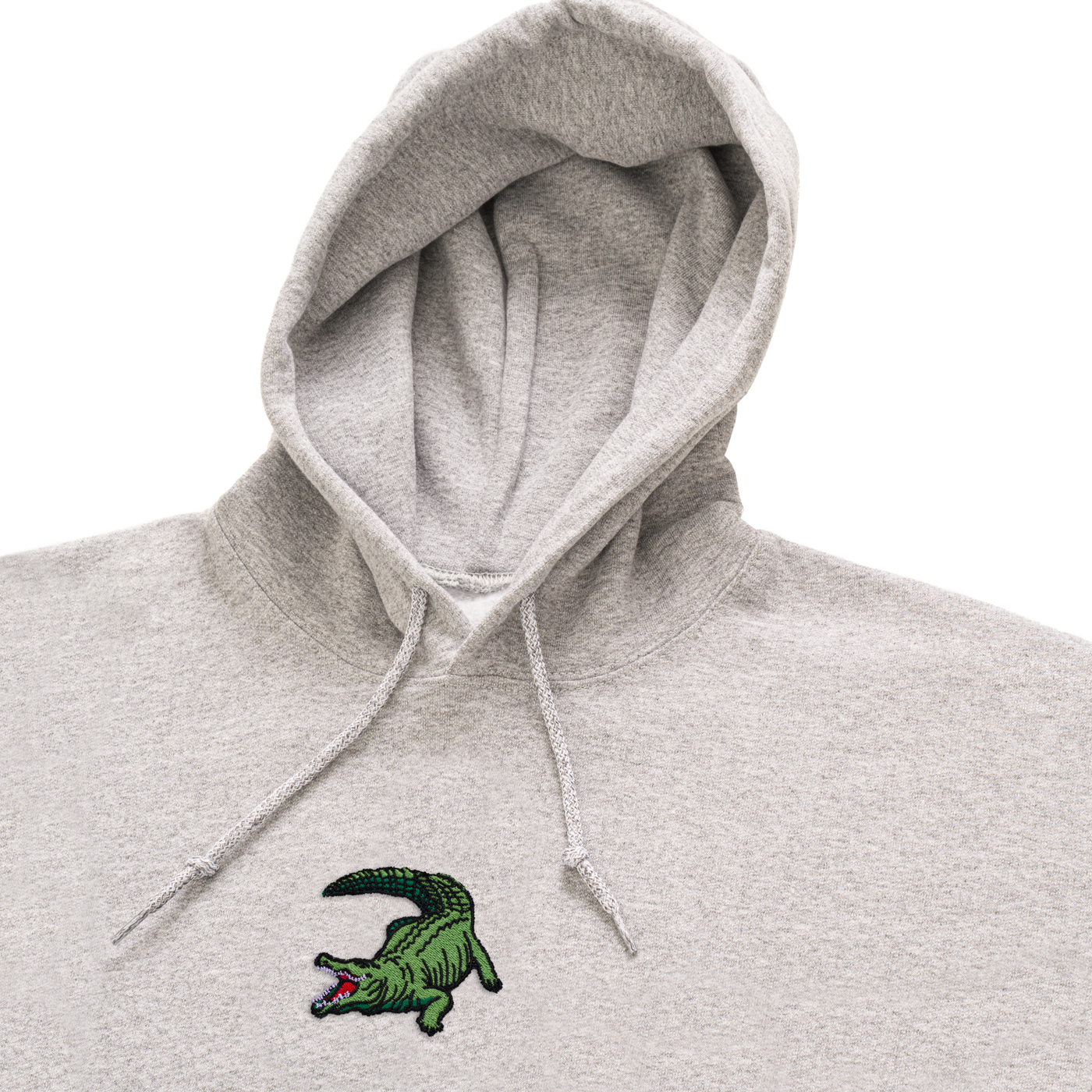 Bobby's Planet Men's Embroidered Saltwater Crocodile Hoodie from Australia Down Under Animals Collection in Sport Grey Color#color_sport-grey